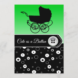 Invitaciones a la ducha Lime Green & Black Boy Bab