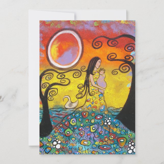 Invitaciones a la ducha madre/bebé (Anverso)