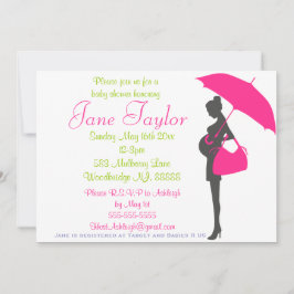 Invitaciones a la ducha Magenta Silhouette Baby