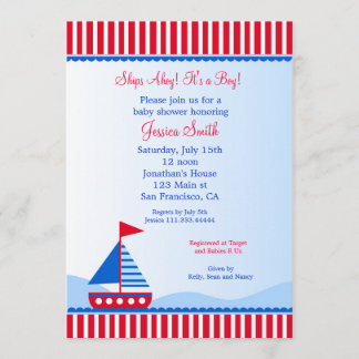 Invitaciones a la ducha Náutica Náutica en velero