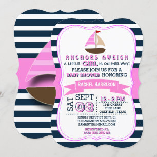 Invitaciones a la ducha Náutica Nautical Boat Baby