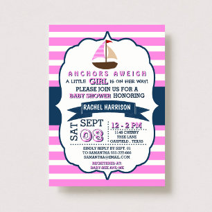 Invitaciones a la ducha Náutica Nautical Boat Baby