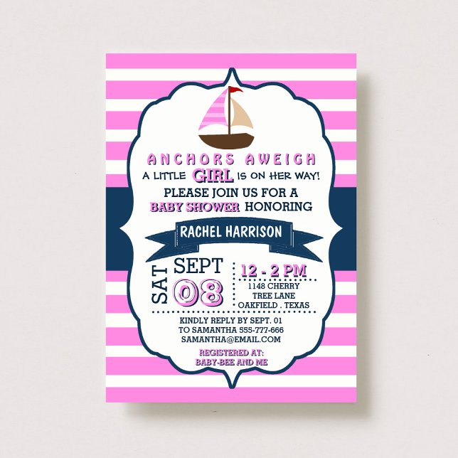 Invitaciones a la ducha Náutica Nautical Boat Baby (Subido por el creador)