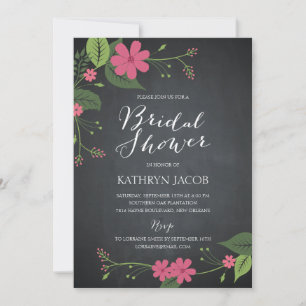 Invitaciones a la ducha nupcial con flores