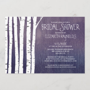 Invitaciones a la ducha nupcial de árbol de pájaro