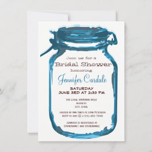 Invitaciones a la ducha nupcial de Blue Country Ma