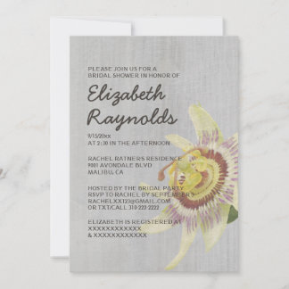 Invitaciones a la ducha nupcial de flores de pasió