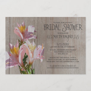 Invitaciones a la ducha nupcial de la Alstromería