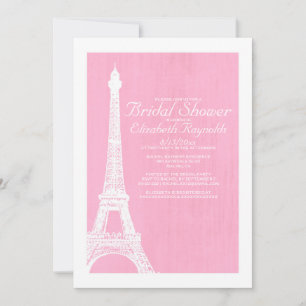 Invitaciones a la ducha nupcial de la Torre Eiffel