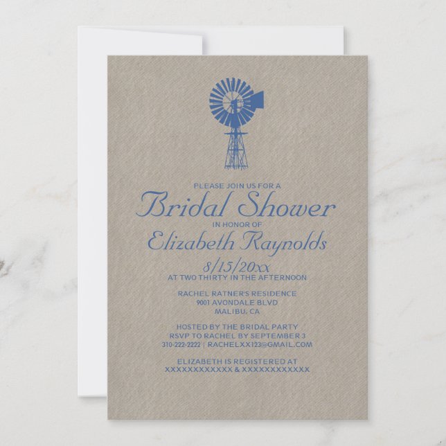 Invitaciones a la ducha nupcial de parabrisas (Anverso)