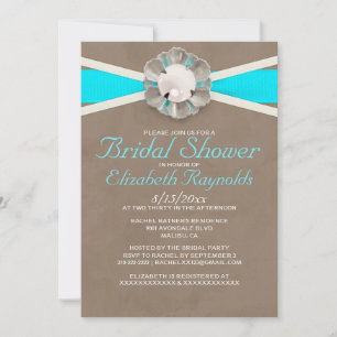 Invitaciones a la ducha nupcial de Perlas Vintage