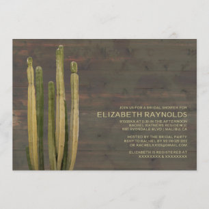 Invitaciones a la ducha nupcial de Western Cactus