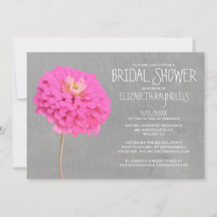 Invitaciones a la ducha nupcial de Zinnias