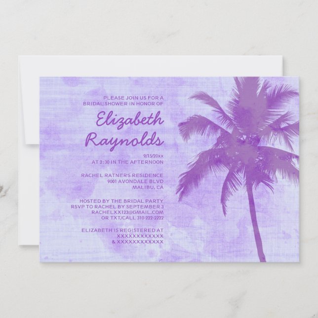Invitaciones a la ducha nupcial en la playa Rustic (Anverso)