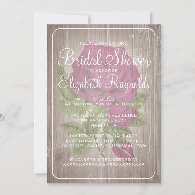 Invitaciones a la ducha nupcial floral rusa de Fuc (Anverso)