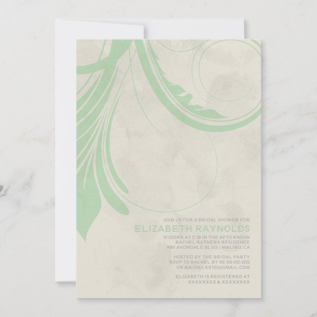 Invitaciones a la ducha nupcial floreciente (Anverso)