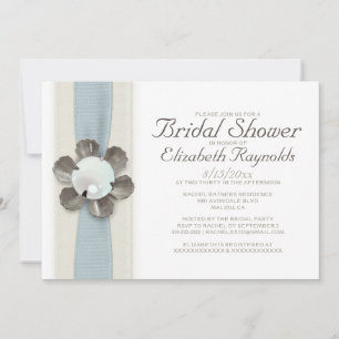 Invitaciones a la ducha nupcial Lace y Pearls