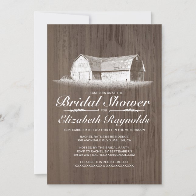 Invitaciones a la ducha nupcial moderna (Anverso)