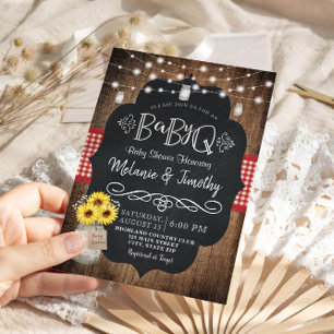 Invitaciones a la ducha para bebé BBQ Country Baby