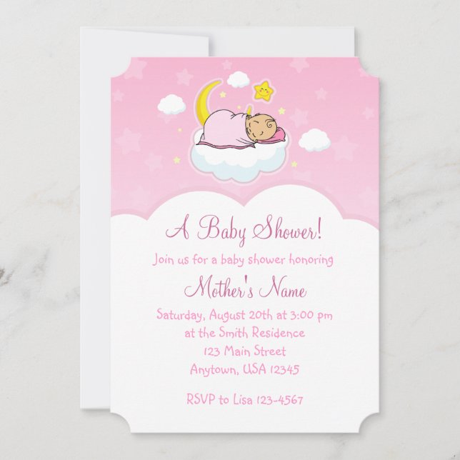 Invitaciones a la ducha para bebé bebé bebé de la  (Anverso)