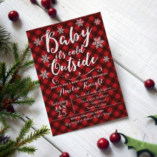 Invitaciones a la ducha para bebé con copo de niev