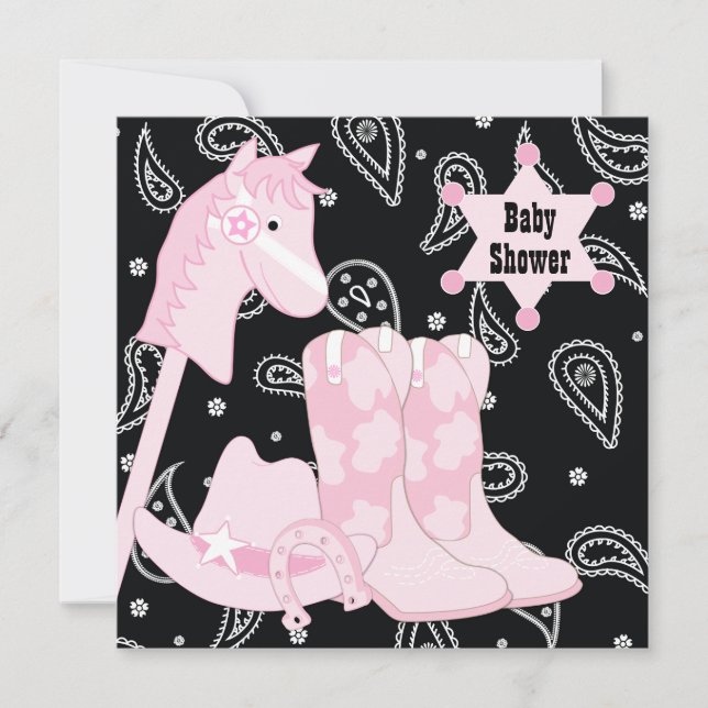 Invitaciones a la ducha para bebé de niña negra ro (Anverso)