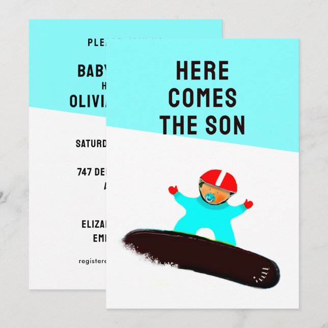 Invitaciones a la ducha para bebés (Anverso / Reverso)