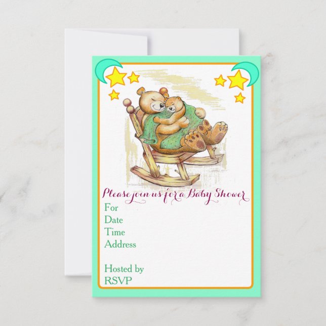 Invitaciones a la ducha para bebés (Anverso)
