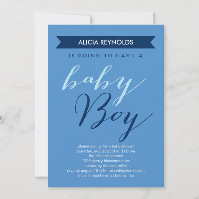 Invitaciones a la ducha para bebés (Anverso)
