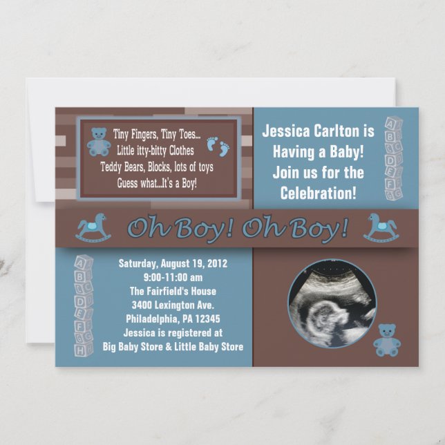 Invitaciones a la ducha para bebés (Anverso)