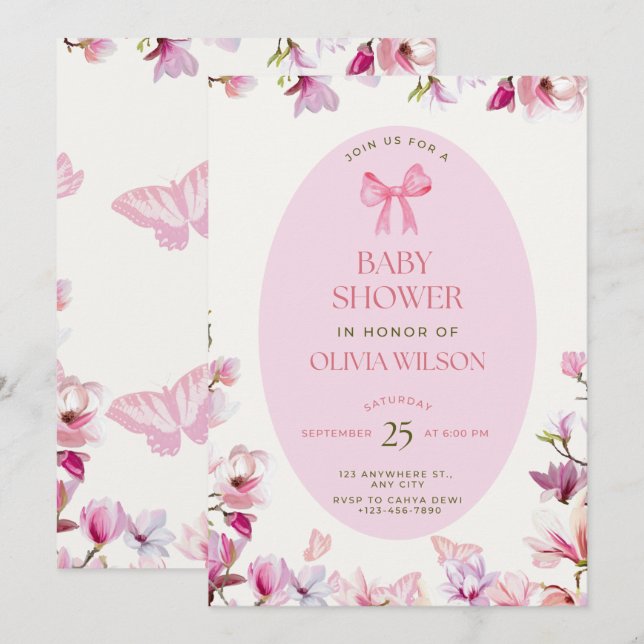 Invitaciones a la ducha para bebés (Anverso / Reverso)