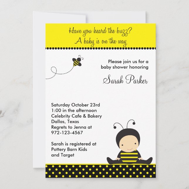 Invitaciones a la ducha para bebés (Anverso)