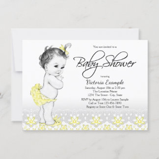 Invitaciones a la ducha para bebés amarillos