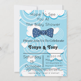 Invitaciones a la ducha para bebés azules