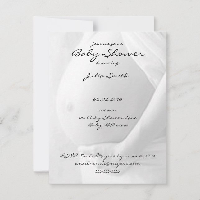 Invitaciones a la ducha para bebés Belly (Anverso)