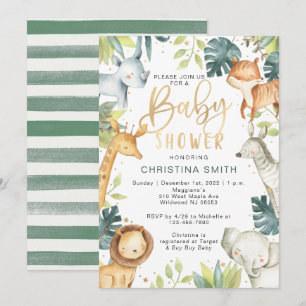 Invitaciones a la ducha para bebés con animales de