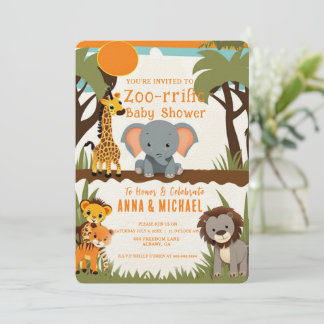 Invitaciones a la ducha para bebés con animales de