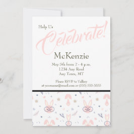 Invitaciones a la ducha para bebés con conejito
