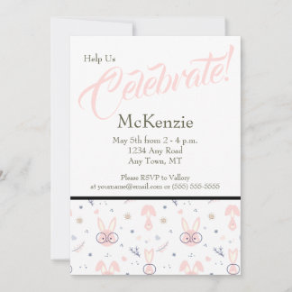 Invitaciones a la ducha para bebés con conejito