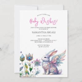 Invitaciones a la ducha para bebés con conejito