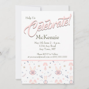 Invitaciones a la ducha para bebés con conejito