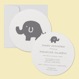 Invitaciones a la ducha para bebés con elefante li