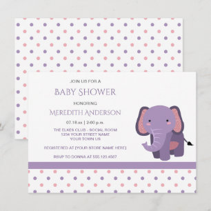 Invitaciones a la ducha para bebés con Elefante Ro