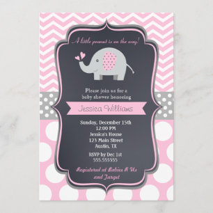 Invitaciones a la ducha para bebés con elefantes r