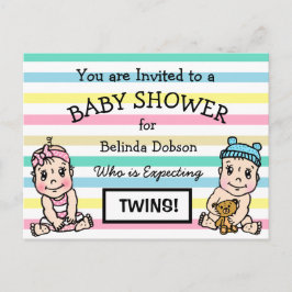 Invitaciones a la ducha para bebés con gemelos