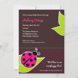 Invitaciones a la ducha para bebés con insecto ros