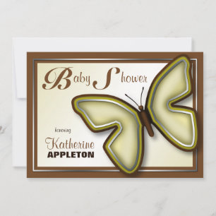 Invitaciones a la ducha para bebés con mariposa ma