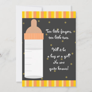 Invitaciones a la ducha para bebés con Naranja neu