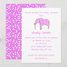 Invitaciones a la ducha para bebés con puntos blan