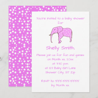 Invitaciones a la ducha para bebés con puntos blan